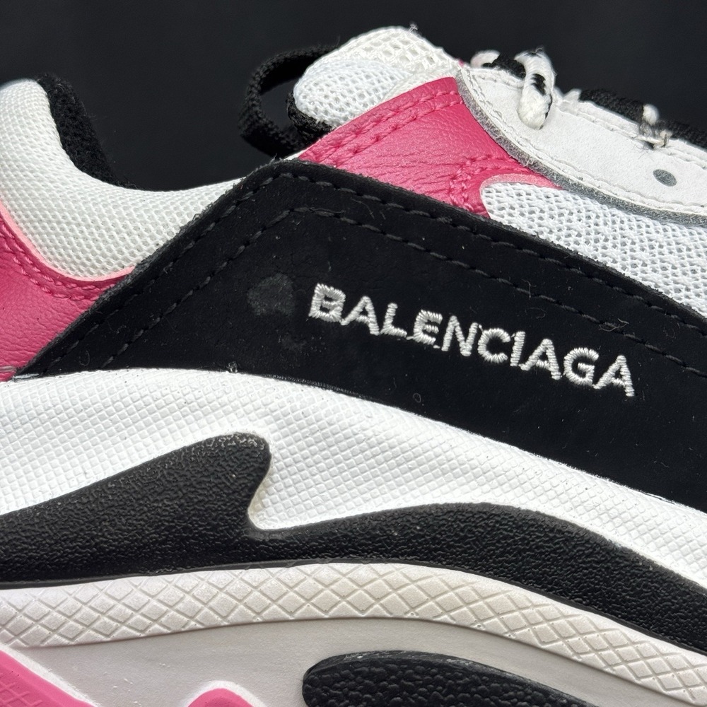 Balenciaga Triple S Sneakers White Black Pink Chunky Dad Shoes Size 37 - Picture 2 of 9
